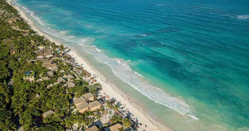 vista aéra de las playas de tulum