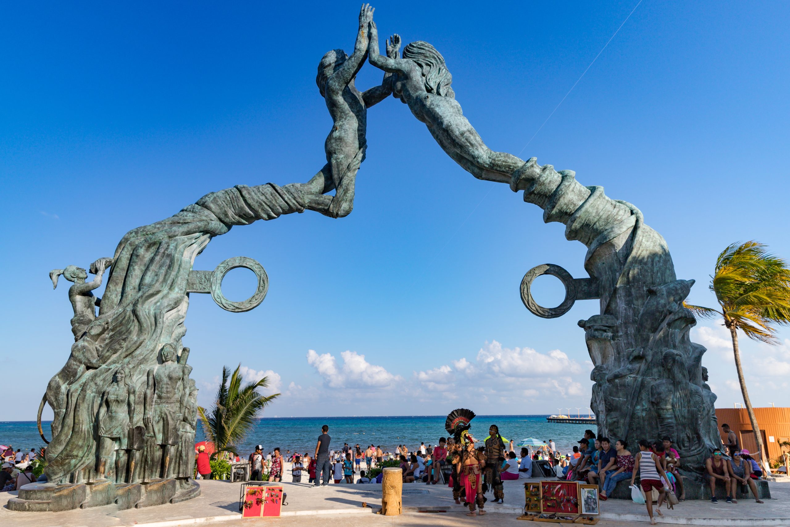 The entrance to one of the beaches of Playa del Carmen