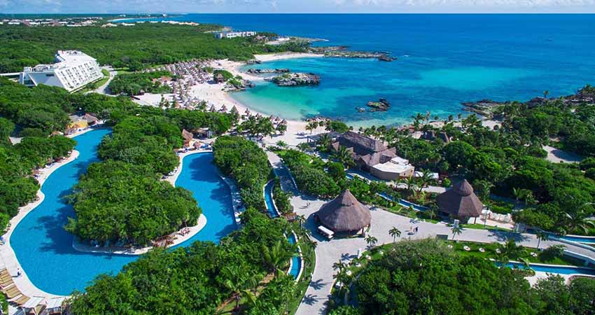 vista aérea del parque xcaret