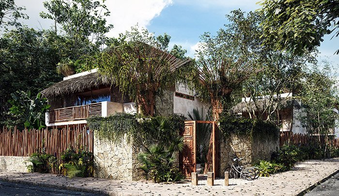 Fachada exterior condominio Aktal Tulum