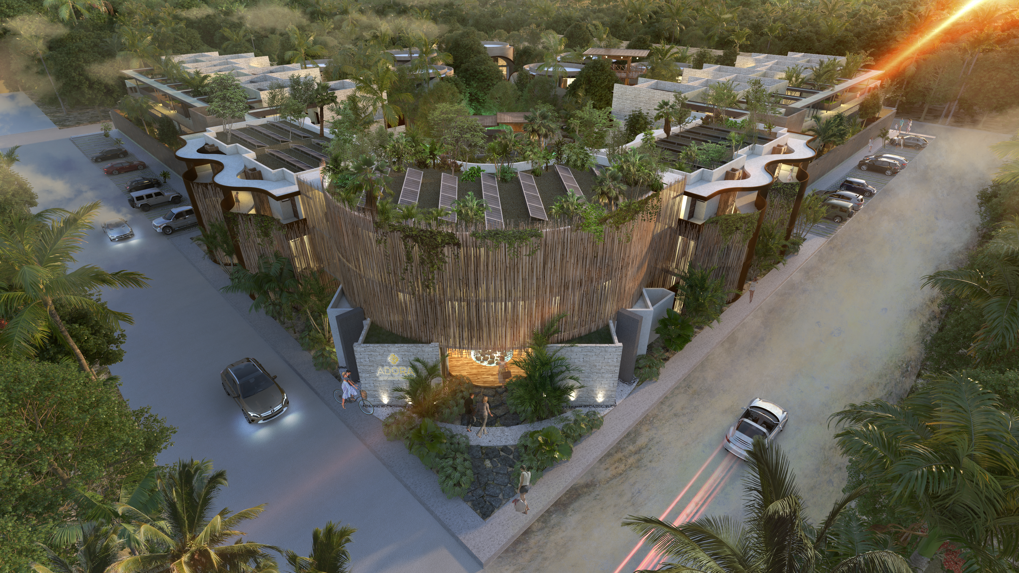 Fachada exterior condominio Adora Tulum