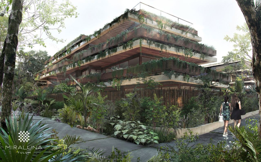 condominio entre areas verdes de tulum