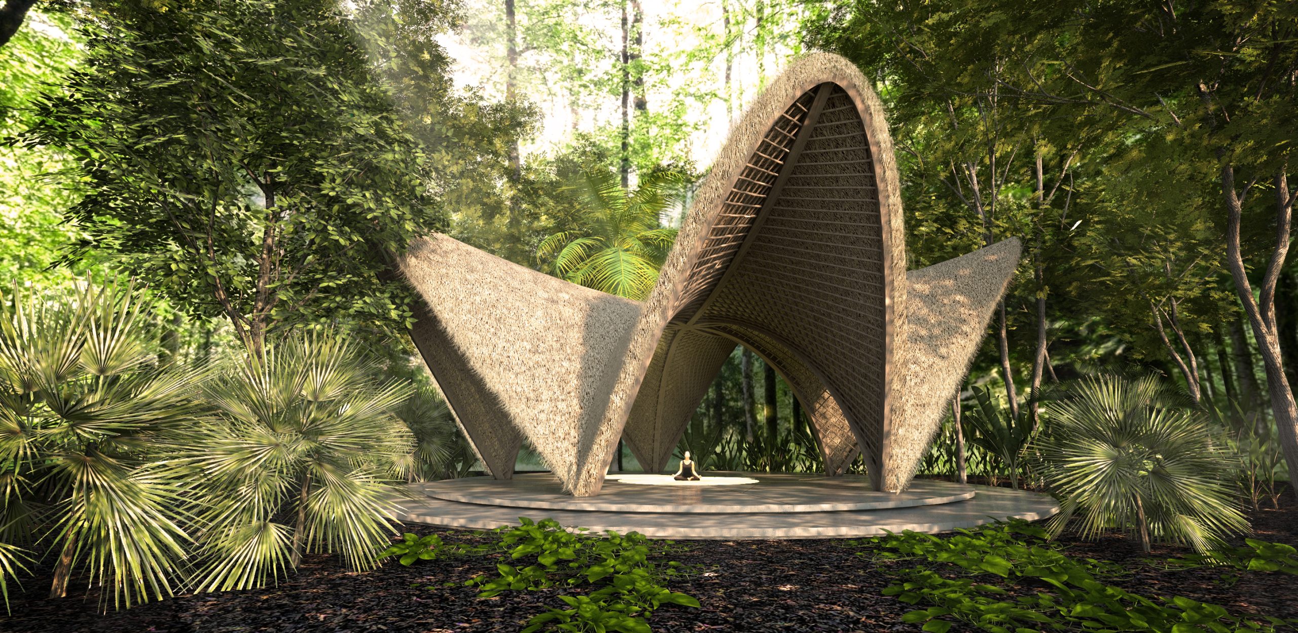 Palapa de yoga en Lúum Zama