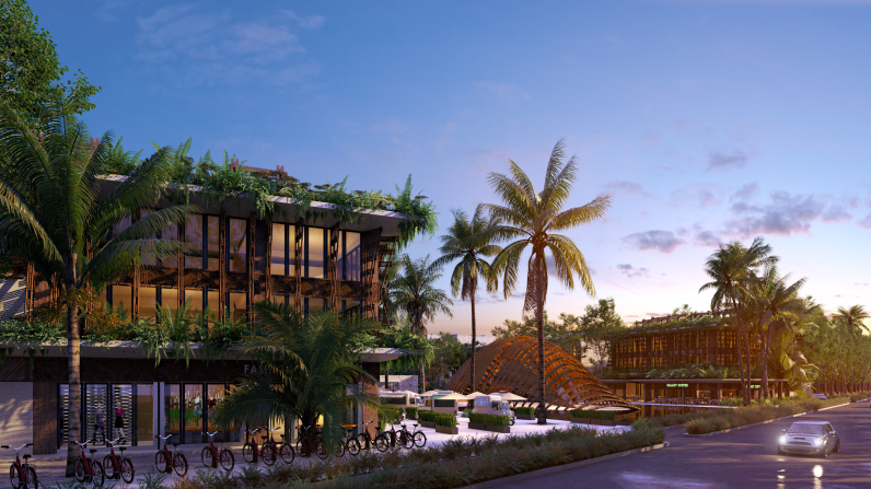 entrada principal condominio amana tulum